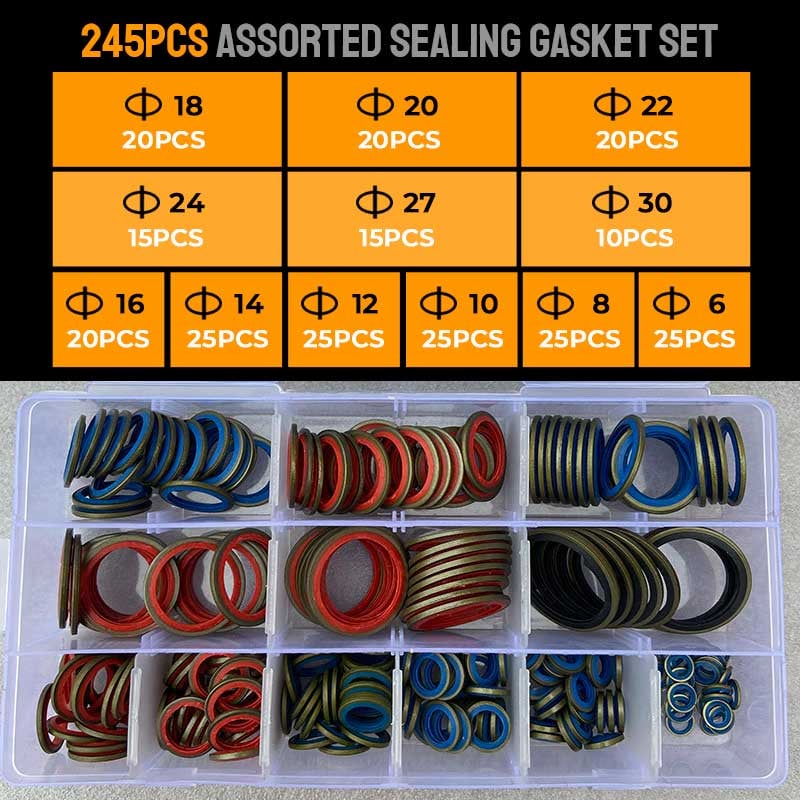 🔥2025 New Arrival🔥100pcs/ 245pcs Assorted Sealing Gasket Set