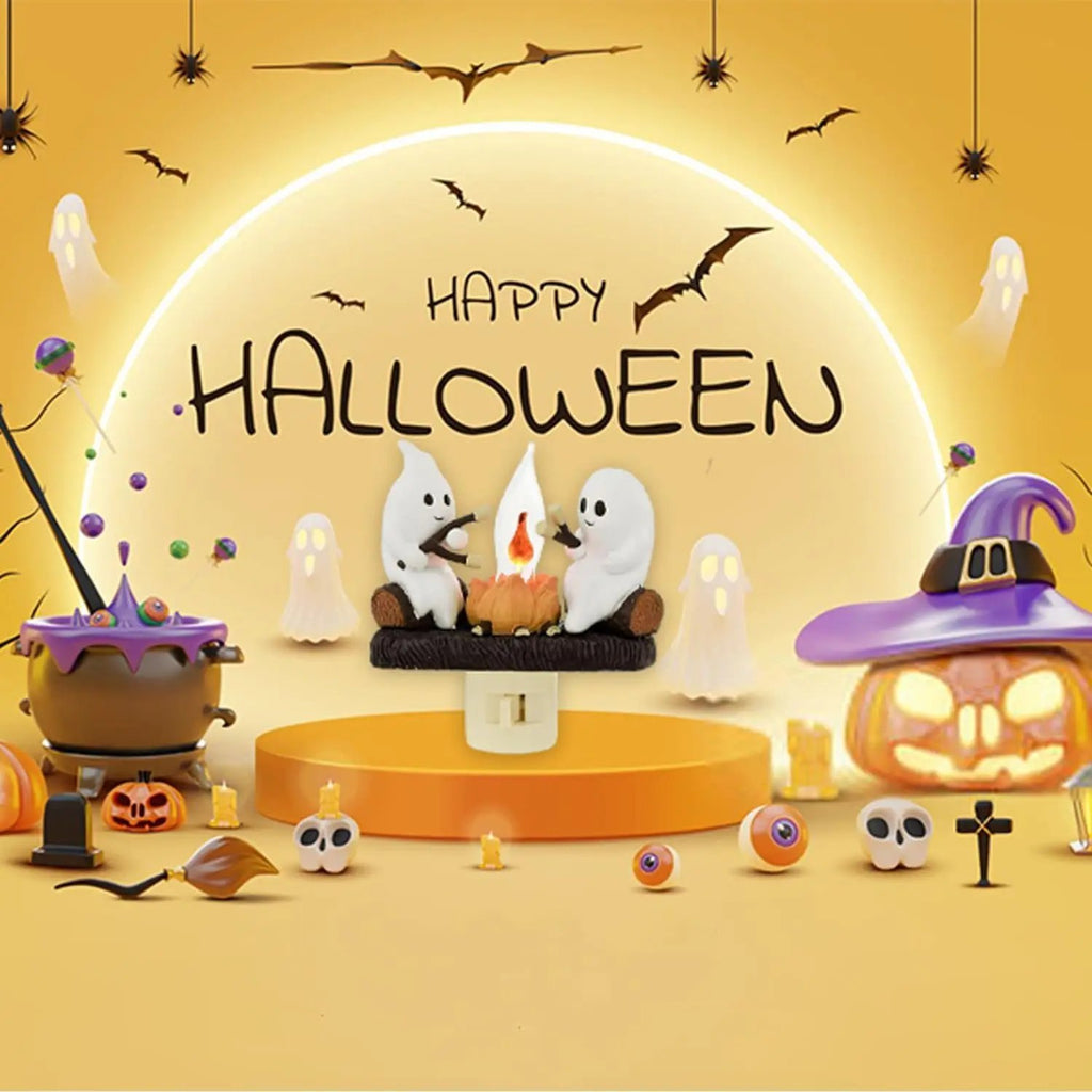 🎃👻Halloween Sale🎃👻 Ghost Campfire Night Light – Spooky Glow, Cozy Vibes