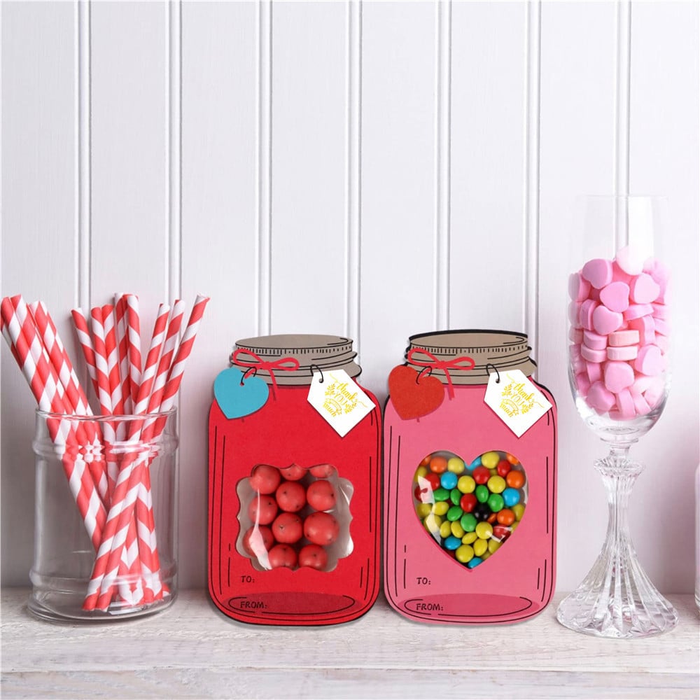 🔥2025 New Arrival🔥 - 💖Mason Jar Happy Valentines Day Cards🍬