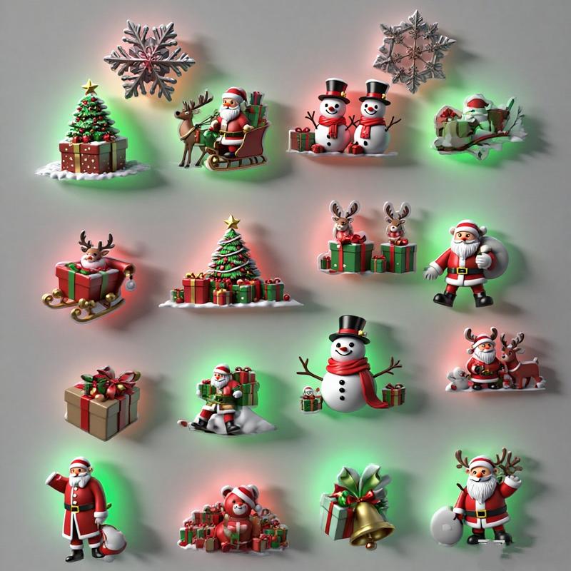 🎄 Christmas 3D Glowing Wall Decals – Light Up Your Holidays!