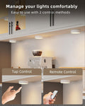 RGB Rechargeable Puck Lights with Remote, Colored 1600mAh Battery Operated Tap Lights Stick On LED Under Cabinet Light USB Magnetic Classroom Push Light Kitchen Counter Touch Light Press Button Light