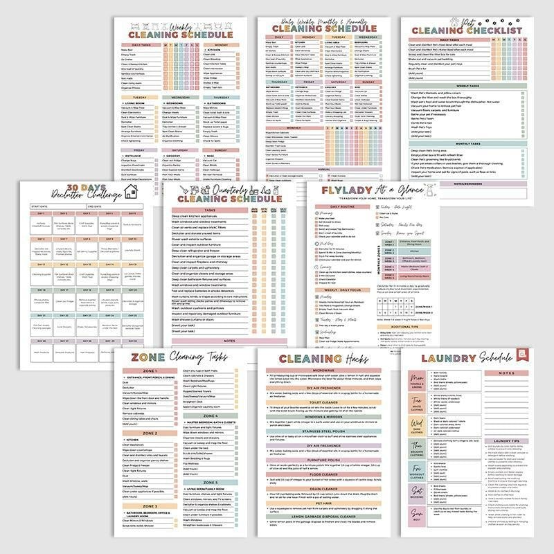 Home Cleaning Planner Notebook