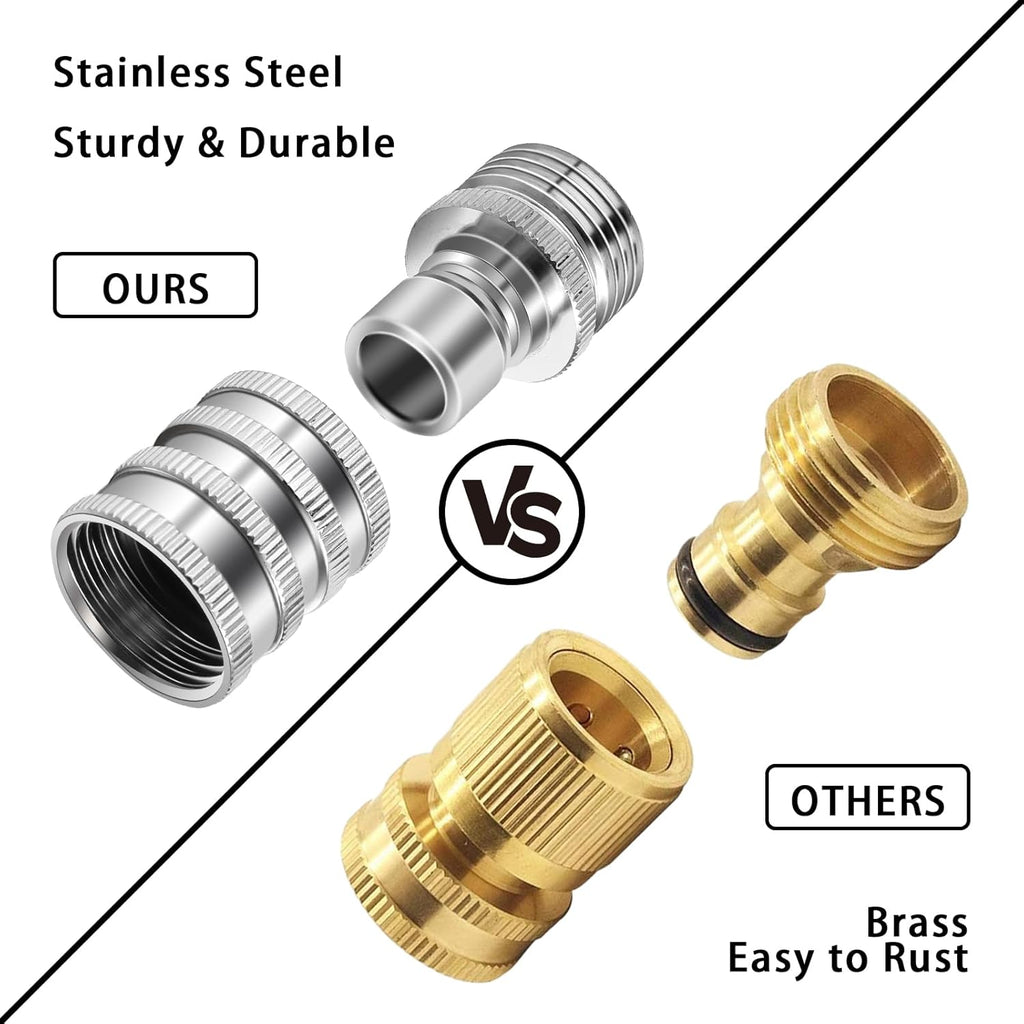 ⚡BUY 2 GET 1 FREE 💧Stainless Steel Garden Hose Quick Connect Fittings Set