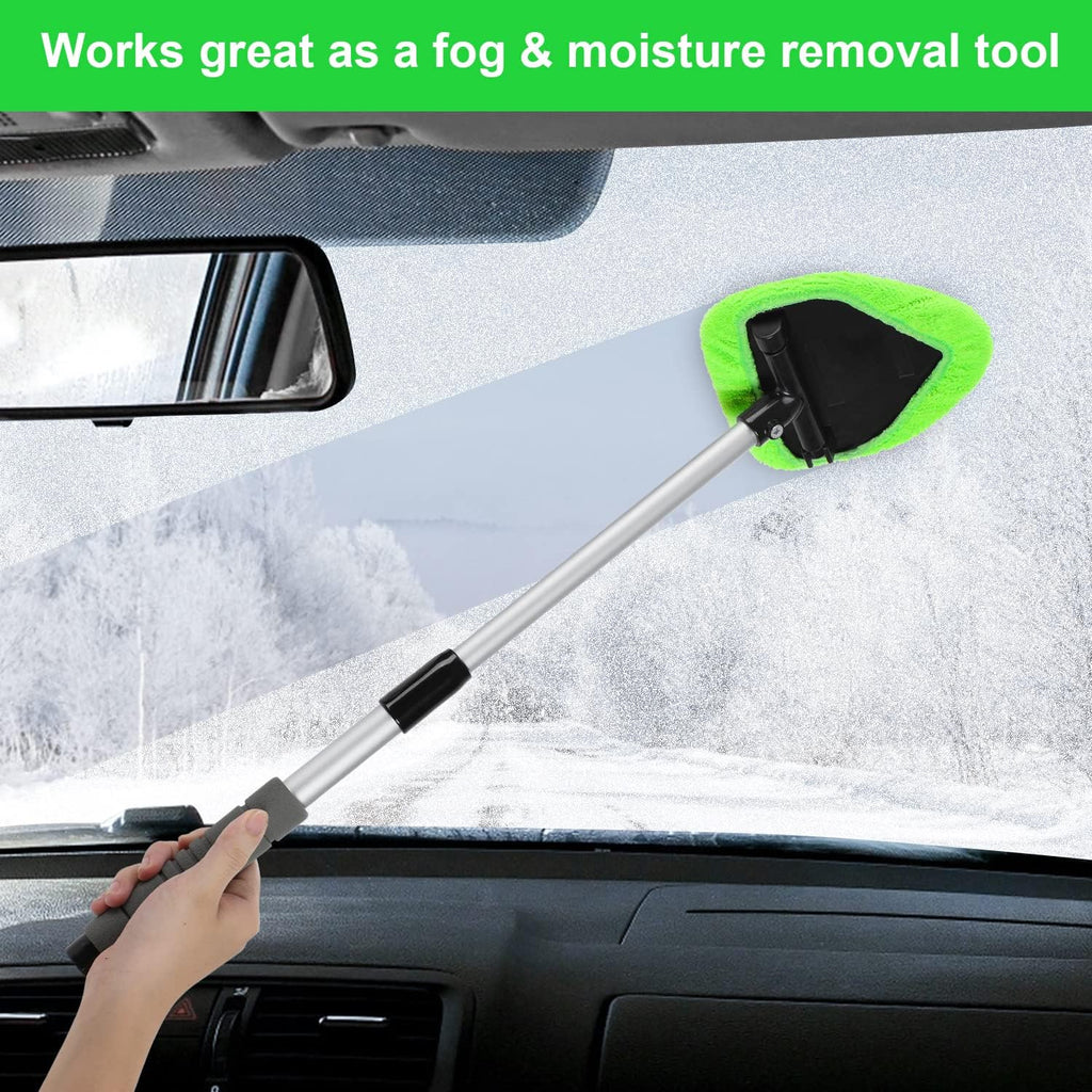 🔥🔥Microfiber Car Windshield Cleaning Tool with Extendable Handle
