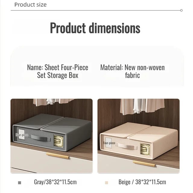 🔥2025 New Arrival 🔥Folding clothing storage box drawer organizer fourpiece bedding storage