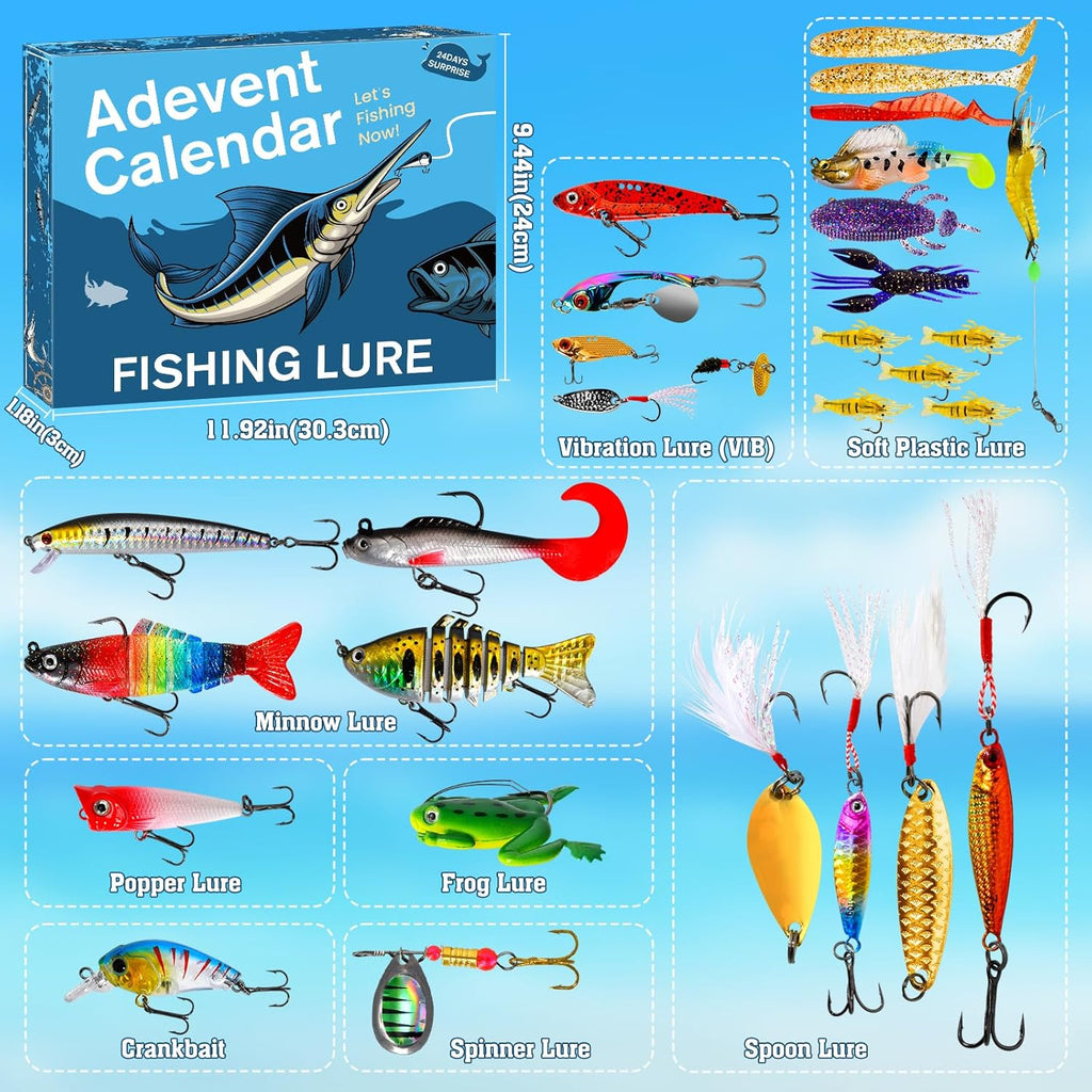 🎣Advent Calendar 2025 Fishing Lure Countdown Calendar