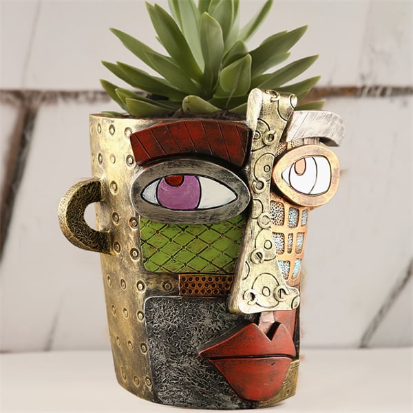 🔥😍 Handmade  Brutalist Abstract Beauty Face Flower Pot
