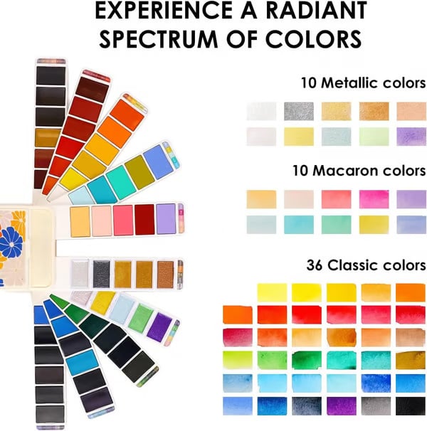 🔥LAST DAY 49% OFF - 👨‍🎨Foldable Watercolor Painting Set (🎨56 Colors)