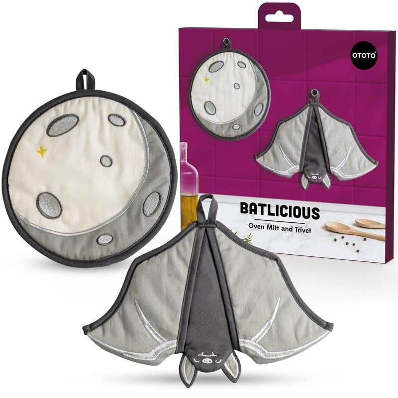 🦇 Batlicious Oven Mitt & Pot Holder Set