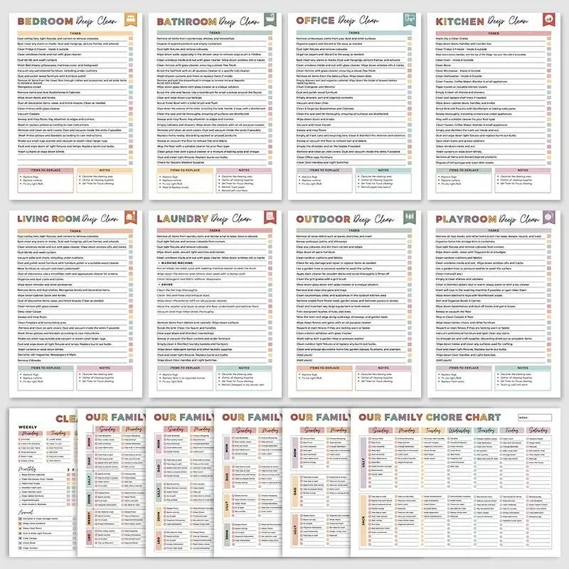 Home Cleaning Planner Notebook