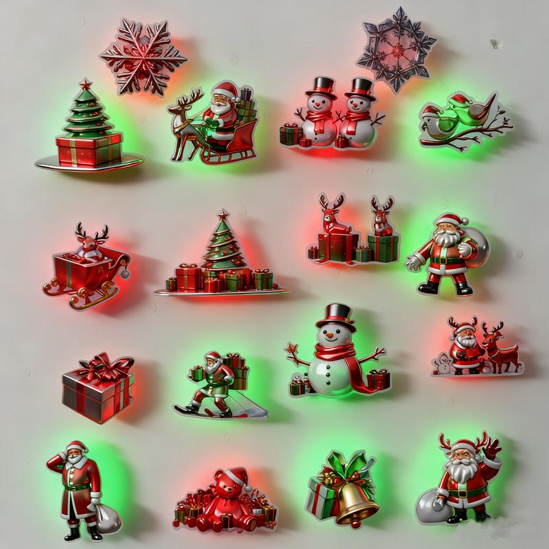 🎄 Christmas 3D Glowing Wall Decals – Light Up Your Holidays!