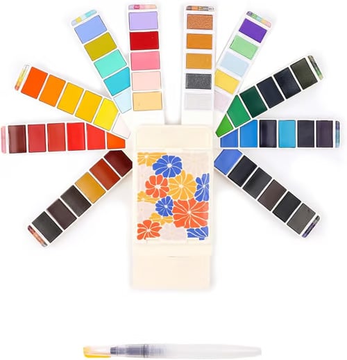 🔥LAST DAY 49% OFF - 👨‍🎨Foldable Watercolor Painting Set (🎨56 Colors)
