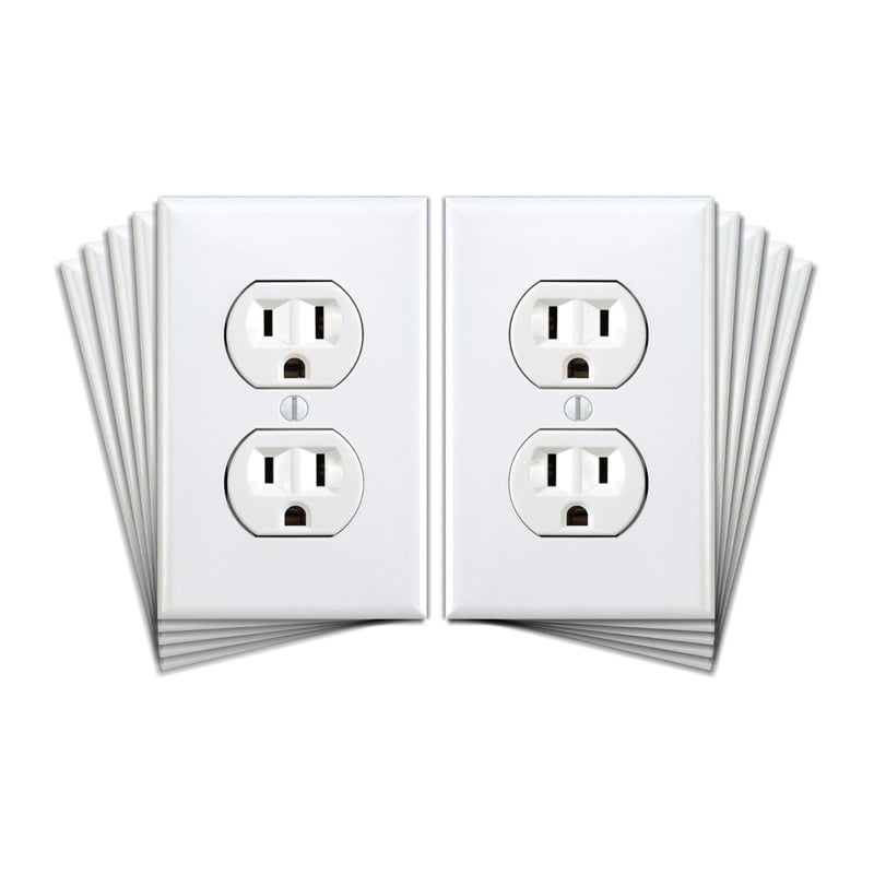 Fake power outlet prank wall decal – funny office gag sticker(1 set of 4 styles)