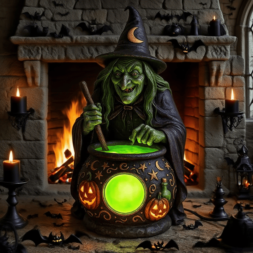 🏆Flash Sale⚡ 50K+ SOLD! 🧙‍♀️Halloween Witch Cauldron Lamp