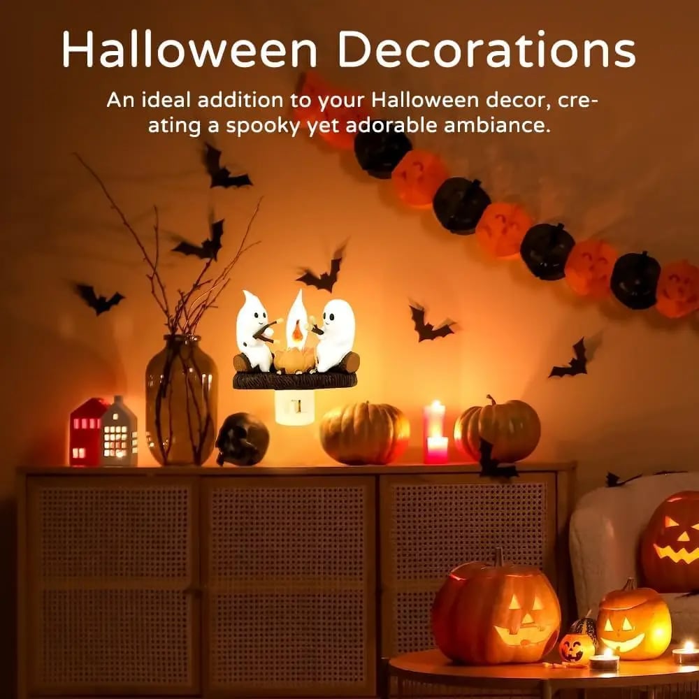 🎃👻Halloween Sale🎃👻 Ghost Campfire Night Light – Spooky Glow, Cozy Vibes
